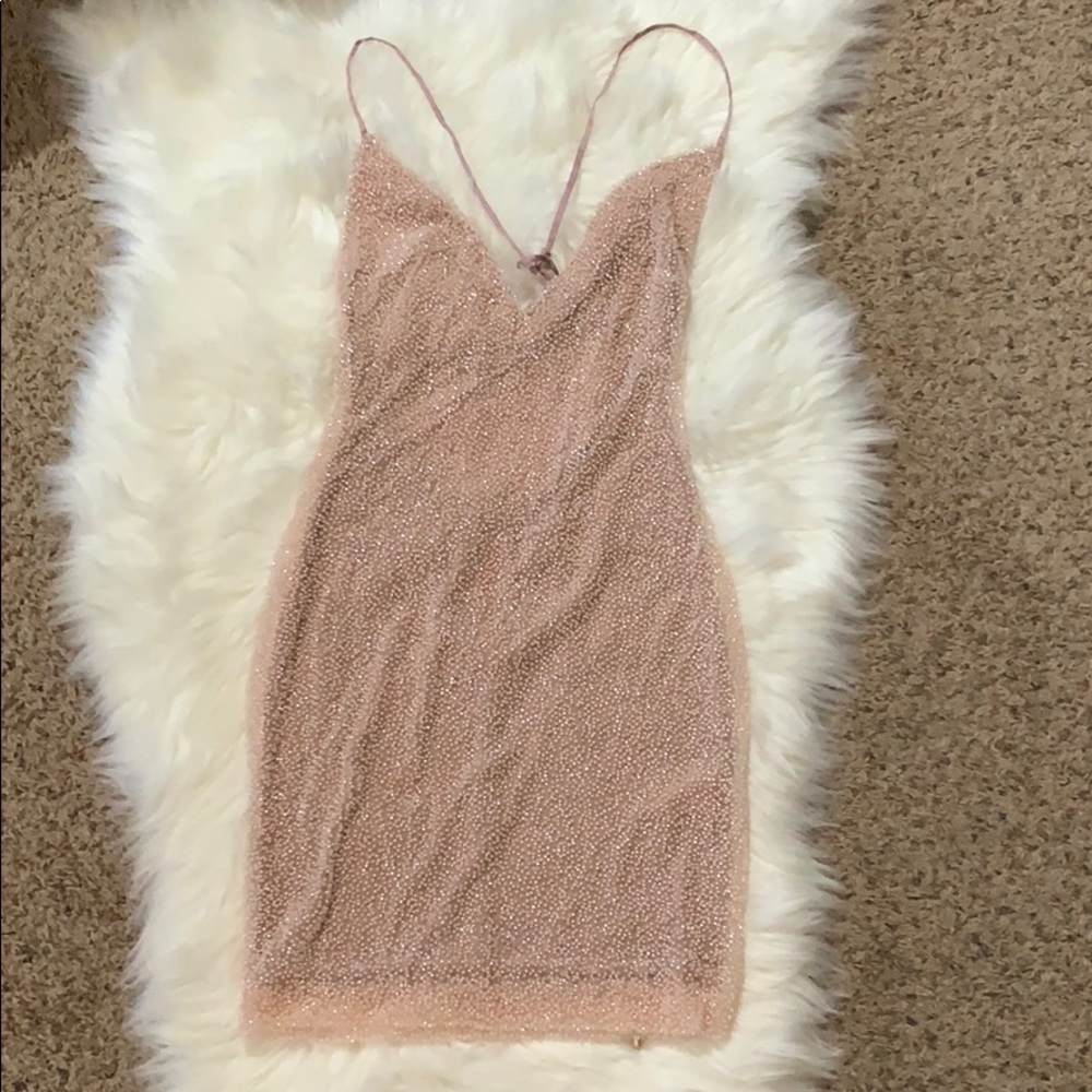 Oh Polly Oh Baby Petite Strappy Beaded Dress